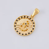 Dije Circulo ancla diamanatado 2.4g / 2.5cm Oro Amarillo 18K
