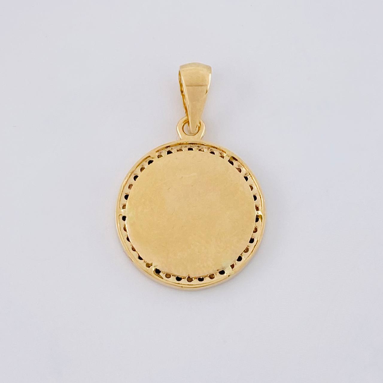 Dije Circulo ancla diamanatado 2.4g / 2.5cm Oro Amarillo 18K