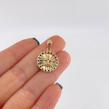 Dije Circulo ancla diamanatado 2.4g / 2.5cm Oro Amarillo 18K