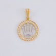Dije Circulo corona 1.4g / 2.2cm Dos Oros Amarillo Blanco 18K