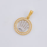 Dije Circulo corona 1.4g / 2.2cm Dos Oros Amarillo Blanco 18K
