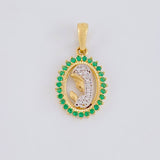 Dije Virgen maria 1.9g / 2.2cm Dos Oros Amarillo Blanco 18K