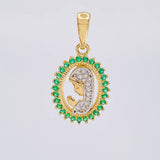 Dije Virgen maria 1.9g / 2.2cm Dos Oros Amarillo Blanco 18K