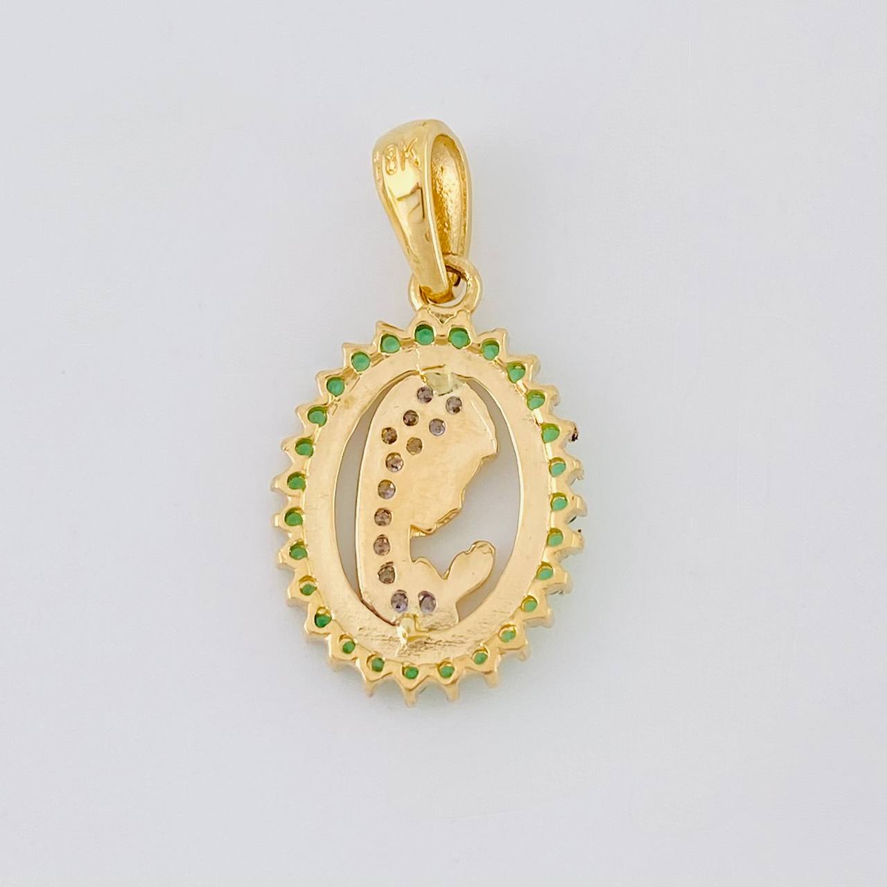 Dije Virgen maria 1.9g / 2.2cm Dos Oros Amarillo Blanco 18K