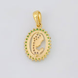 Dije Virgen maria 1.9g / 2.2cm Dos Oros Amarillo Blanco 18K