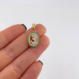 Dije Virgen maria 1.9g / 2.2cm Dos Oros Amarillo Blanco 18K