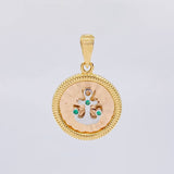 Dije Circulo ancla diamanatado 2.8g / 2.5cm Tres Oros 18K