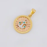 Dije Circulo ancla diamanatado 2.8g / 2.5cm Tres Oros 18K