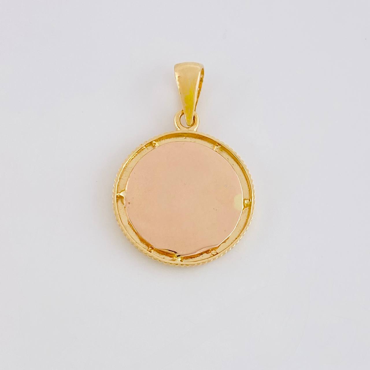 Dije Circulo ancla diamanatado 2.8g / 2.5cm Tres Oros 18K