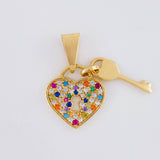 Dije Candado corazon 2.3g / 2.2cm Oro Amarillo 18K