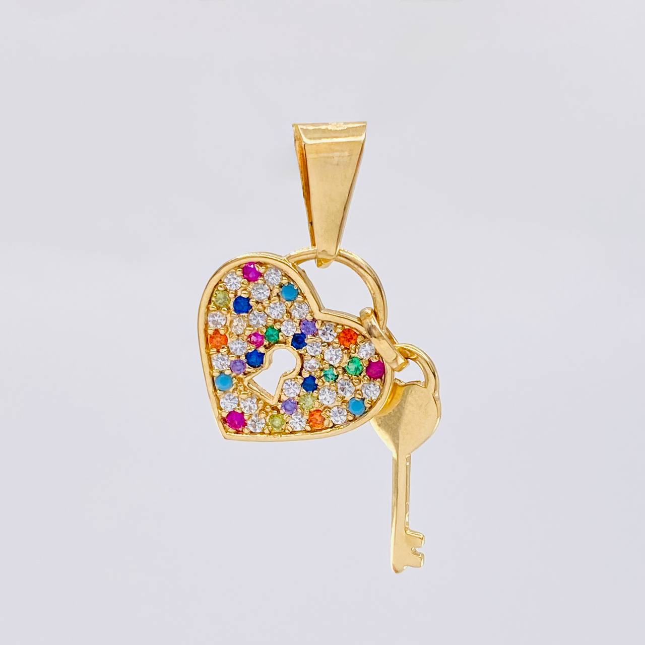 Dije Candado corazon 2.3g / 2.2cm Oro Amarillo 18K