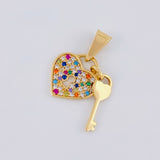 Dije Candado corazon 2.3g / 2.2cm Oro Amarillo 18K