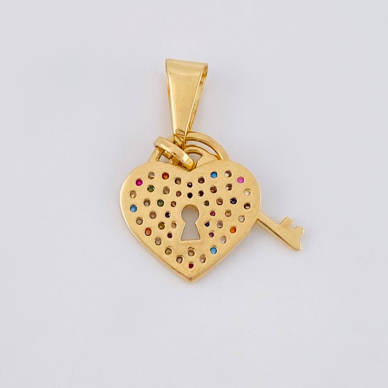 Dije Candado corazon 2.3g / 2.2cm Oro Amarillo 18K