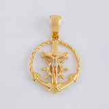Dije Cruz cristo marinero 2.85g / 2.8cm Tres Oros 18K