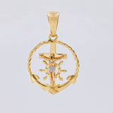 Dije Cruz cristo marinero 2.85g / 2.8cm Tres Oros 18K