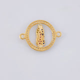 Herraje Circulo virgen de guadalupe 1.35g / 2.2cm Dos Oros Amarillo Blanco 18K