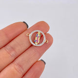Herraje Circulo virgen de guadalupe 1.35g / 2.2cm Dos Oros Amarillo Blanco 18K
