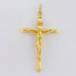 Dije Cruz Cristo Puntas Planas 2.55 g / 5.7 cm Oro Amarillo 18K