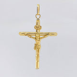 Dije Cruz Cristo Puntas Planas 2 g / 5.1 cm Oro Amarillo 18K