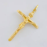 Dije Cruz Cristo Puntas Planas 2.55 g / 5.7 cm Oro Amarillo 18K