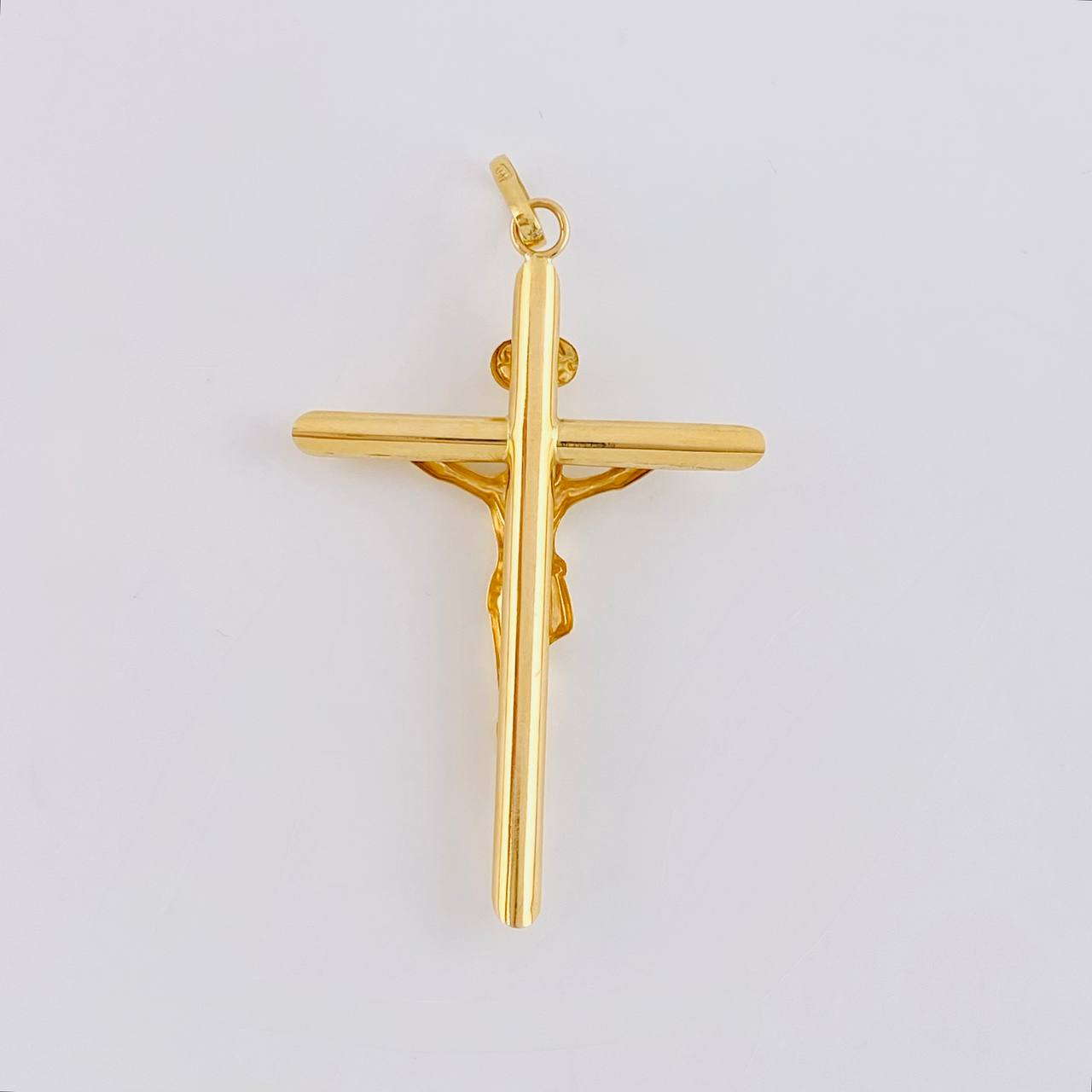 Dije Cruz Cristo Puntas Planas 2 g / 5.1 cm Oro Amarillo 18K