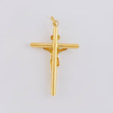 Dije Cruz Cristo Puntas Planas 2.55 g / 5.7 cm Oro Amarillo 18K