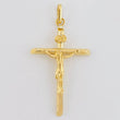 Dije Cruz Cristo Puntas Planas 1.4 g / 4.4 cm Oro Amarillo 18K