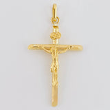Dije Cruz Cristo Puntas Planas 1.5 g / 4.5 cm Oro Amarillo 18K