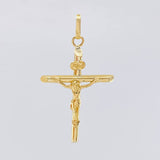 Dije Cruz Cristo Puntas Planas 1.4 g / 4.4 cm Oro Amarillo 18K