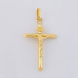 Dije Cruz Cristo Puntas Planas 1.3 g / 4 cm Oro Amarillo 18K