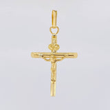 Dije Cruz Cristo Puntas Planas 1.3 g / 4 cm Oro Amarillo 18K