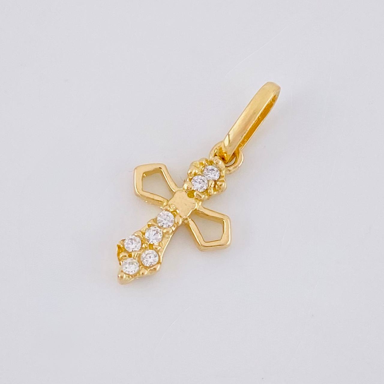 Dije Cruz Puntas Flechas 0.75g / 1.7cm Oro Amarillo 18K