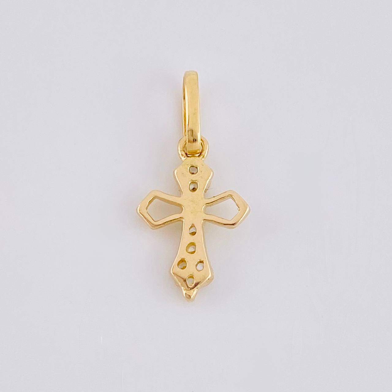 Dije Cruz Puntas Flechas 0.7g / 1.7cm Oro Amarillo 18K