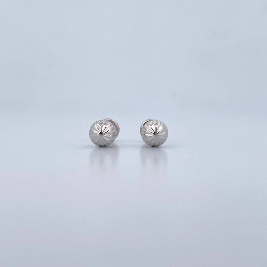 Topos Bola 0.8gr / 6mm Diamantada Oro Blanco 18K &