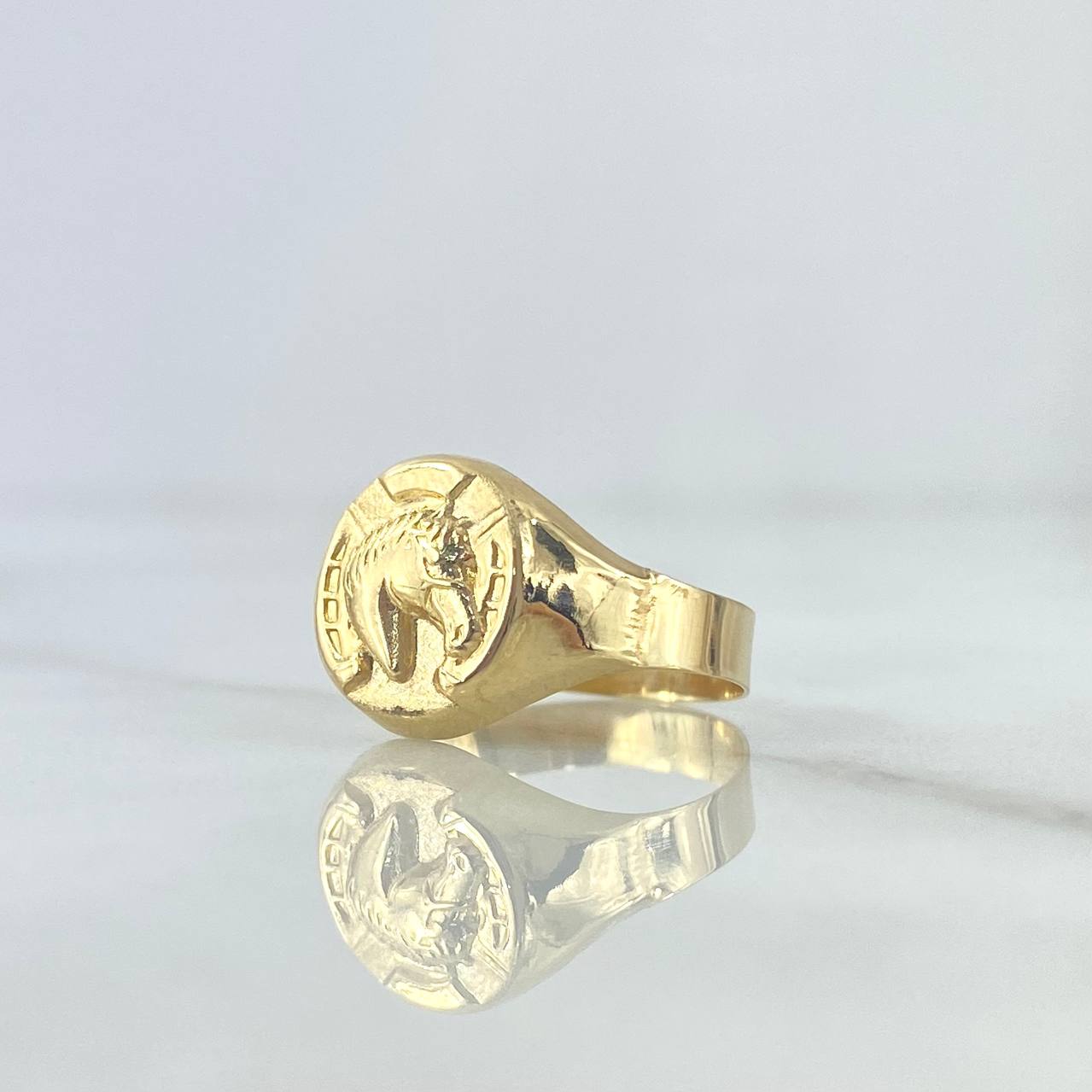 Anillo Sello Herradura 1.2gr / T4 1/2 / Oro Amarillo 18K *