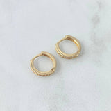 Candongas Carril 1.75gr / 1.2cm / Circones Blancos Oro Amarillo 18K
