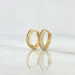 Candongas Carril 1.75gr / 1.2cm / Circones Blancos Oro Amarillo 18K