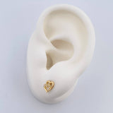 Topos Silueta Corazon Doble 0.85gr / Oro 18K $