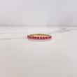 Anillo Churumbela 1.4gr / T4 1/2 / Circones Fucsias Oro Amarillo 18K &