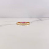 Anillo Churumbela 1.4gr / T4 1/2 / Circones Fucsias Oro Amarillo 18K &