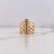 Anillo Rustico Maya 7gr / T7 1/2 / Circones Colores Oro Amarillo 18K &