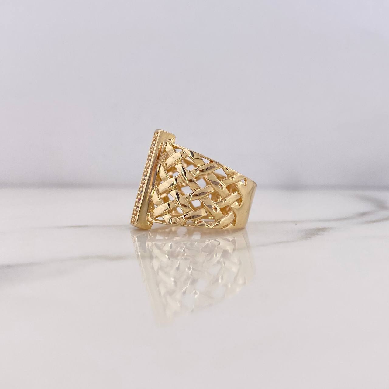 Anillo Rustico Maya 7gr / T7 1/2 / Circones Colores Oro Amarillo 18K &