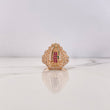 Anillo Virgen Guadalupe 7gr / T6 3/4 / Circones Fucsias Verdes Blancos Oro Rosa 18K &