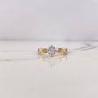 Anillo Solitario X 2.55gr / T5 3/4 / Circones Blancos Oro Amarillo 18K &
