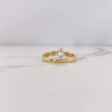 Anillo Solitario X 2.55gr / T5 3/4 / Circones Blancos Oro Amarillo 18K &