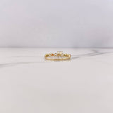 Anillo Solitario 1.2gr / T5 1/4 / Corazones Circones Verdes Naranjas Blanco Oro Amarillo 18K &