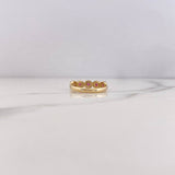 Anillo Tupido 2.15gr / T7 / Circones Fucsias Blancos Oro Amarillo 18K &