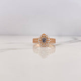 Anillo Correa Corona RX 3.4gr / T6 1/2 / Circones Blancos Dos Oros Blanco Rosa 18K &