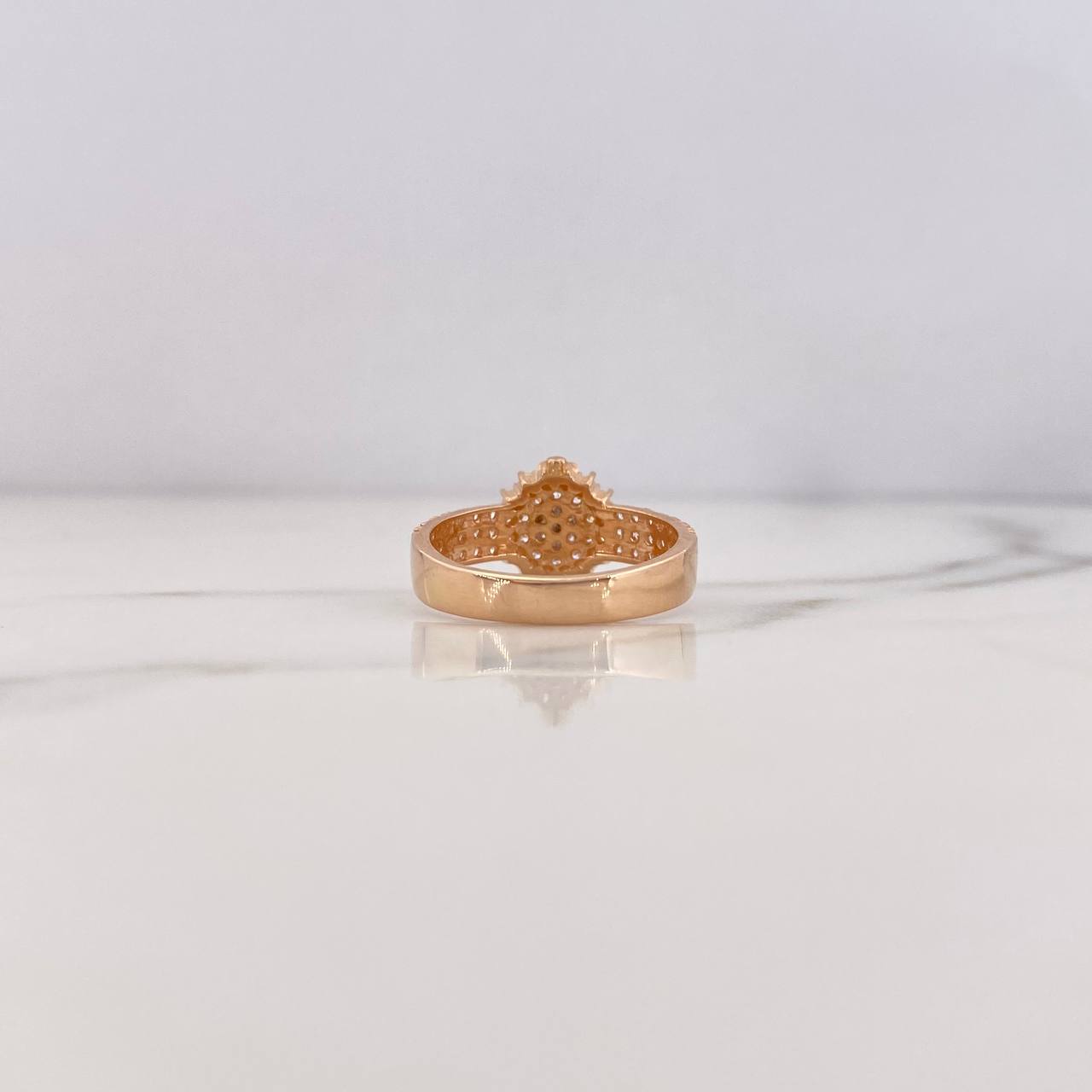 Anillo Correa Corona RX 3.4gr / T6 1/2 / Circones Blancos Dos Oros Blanco Rosa 18K &