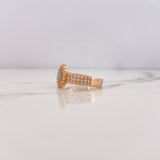 Anillo Correa Corona RX 3.4gr / T6 1/2 / Circones Blancos Dos Oros Blanco Rosa 18K &